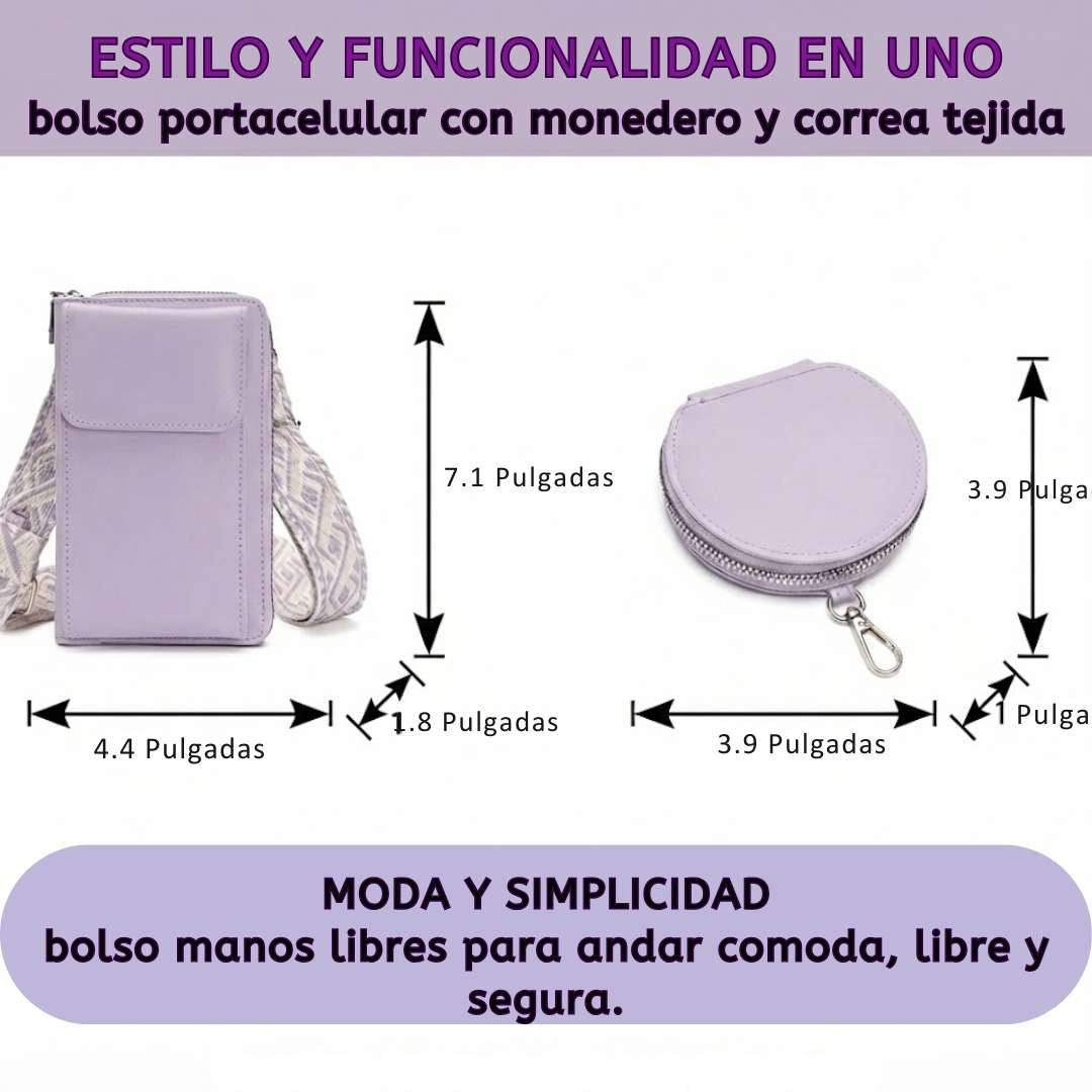Bolso Portacel Correa Tejida