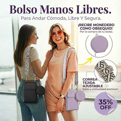 Bolso Portacel Correa Tejida