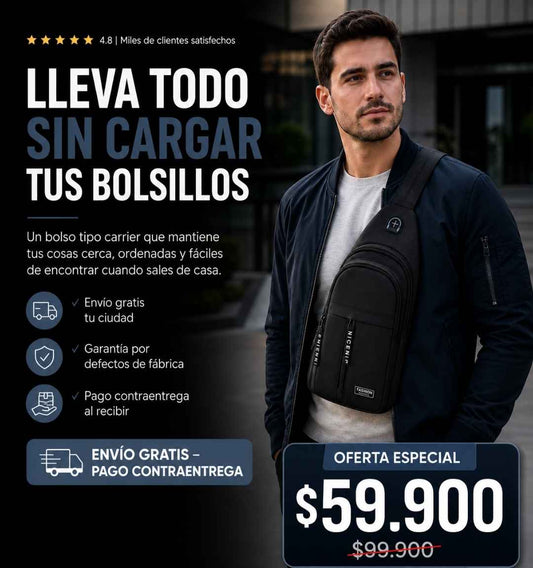 Bolso Bandolera Tipo Carriel Multiusos